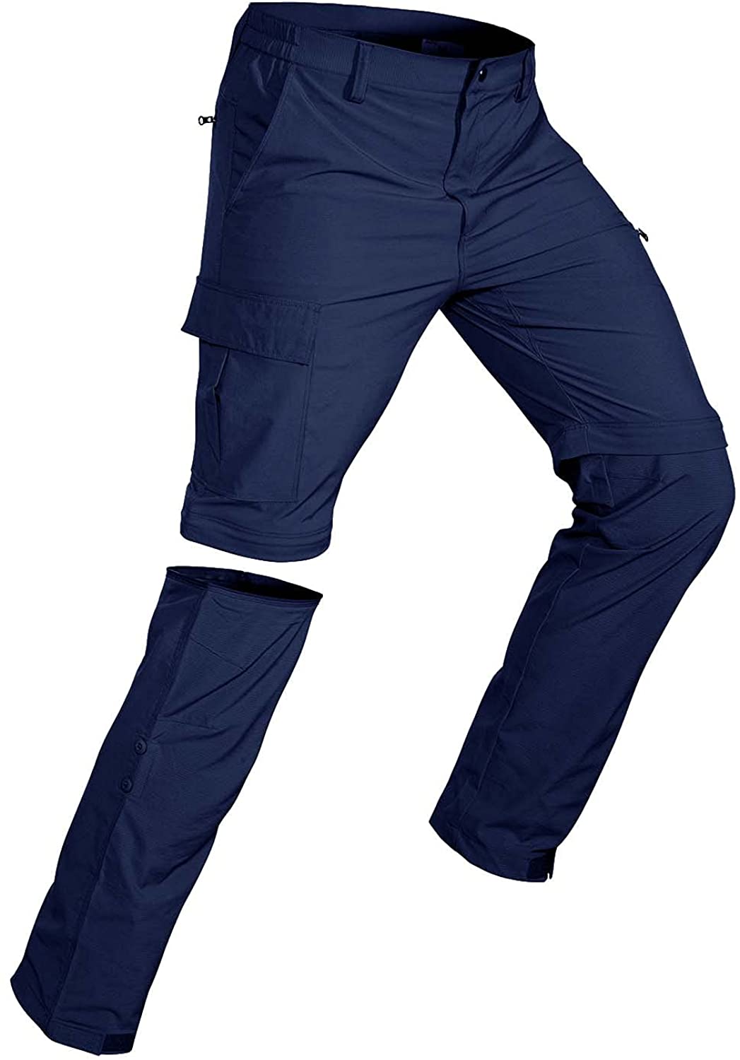Wespornow Men's-Convertible-Hiking-Pants Quick Dry Lightweight Zip Off Breathable Cargo Pants for Outdoor, Fishing, Safari Navy / 3X-Large