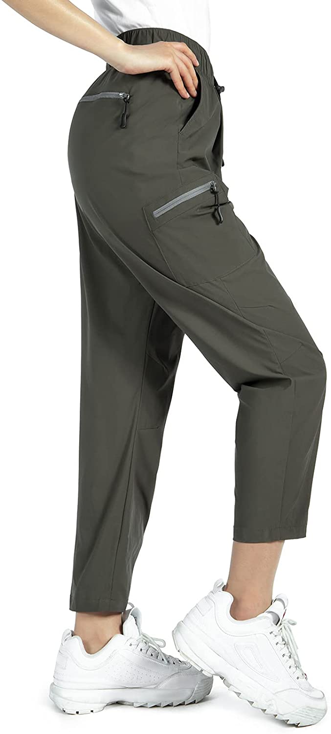 BALEAF Girls Lightweight Hiking Pants Joggers with Zipper Pockets Black M -  060