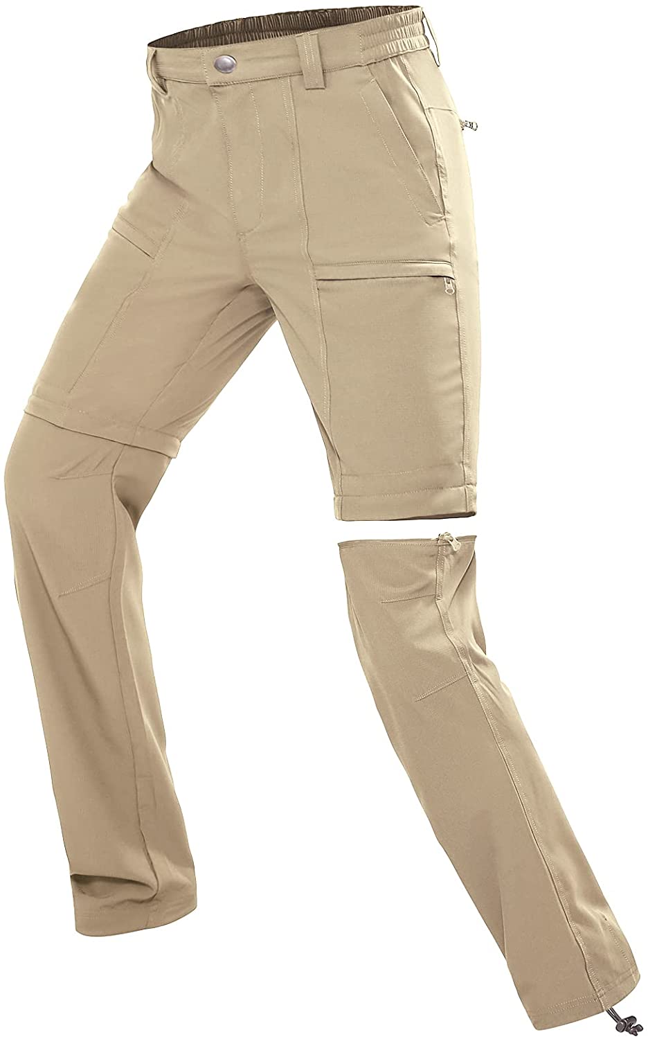 Wespornow Hiking-Pants-Women Convertible Zip-Off Pants Lightweight Quick-Dry Cargo Pants for Golf Kayaking Grey / Medium