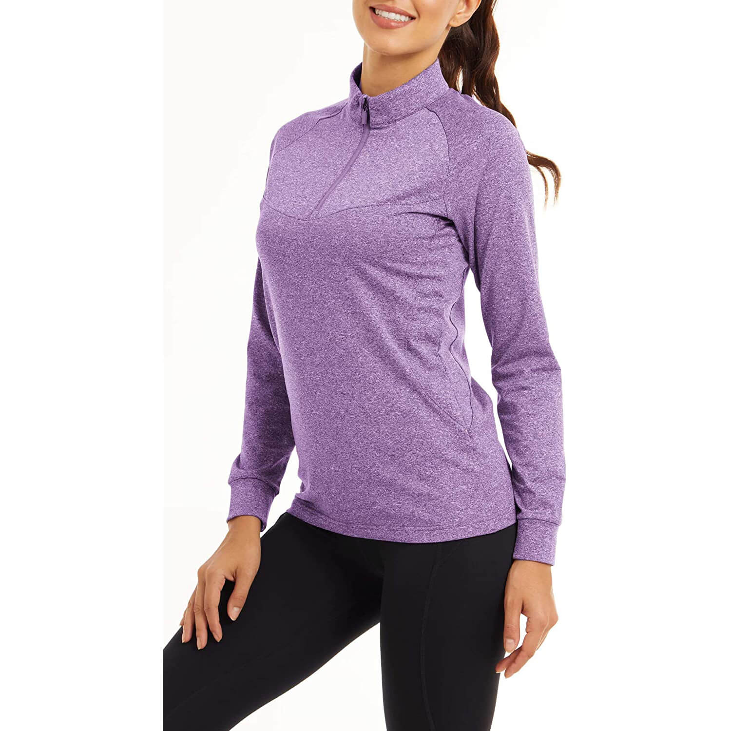Women's 1/4 Zip Fleece Long Sleeve Shirts