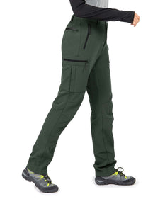 Wespornow Women's-Fleece-Lined-Hiking-Pants Snow-Ski-Pants Water-Resistance-Outdoor-Softshell-Insulated for Winter