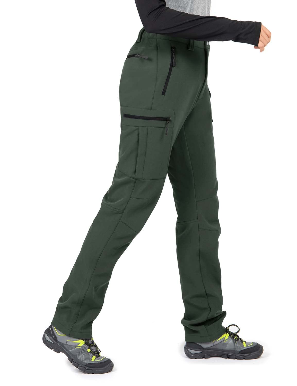 Wespornow Women's-Fleece-Lined-Hiking-Pants Snow-Ski-Pants Water-Resistance-Outdoor-Softshell-Insulated for Winter