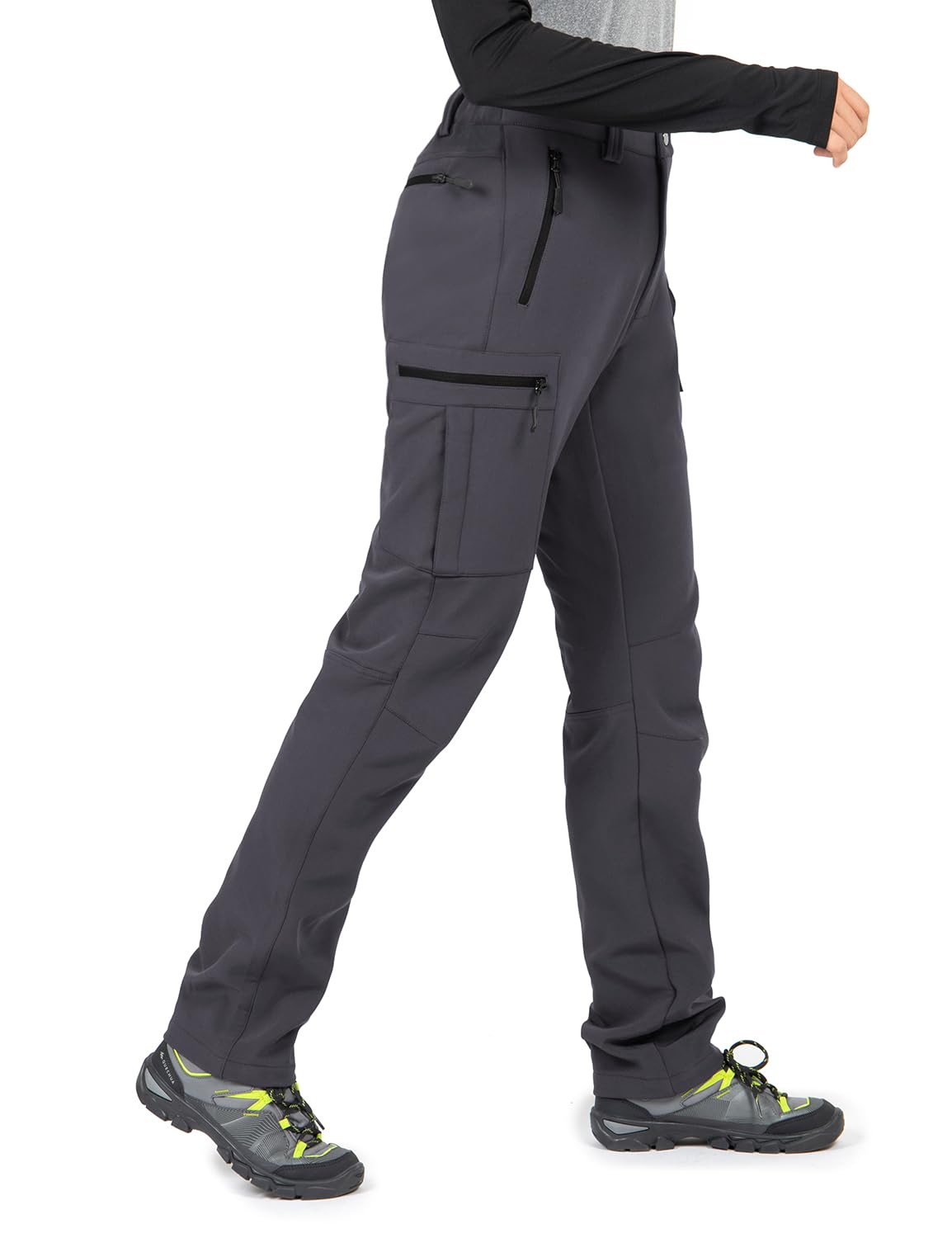 Wespornow Women's-Fleece-Lined-Hiking-Pants Snow-Ski-Pants Water-Resistance-Outdoor-Softshell-Insulated for Winter