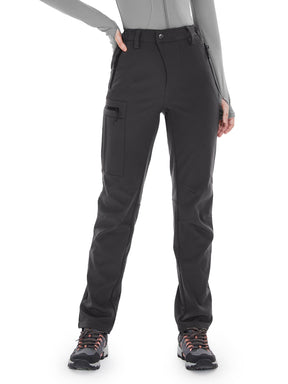Wespornow Women's-Fleece-Lined-Hiking-Pants Snow-Ski-Pants Water-Resistance-Outdoor-Softshell-Insulated for Winter
