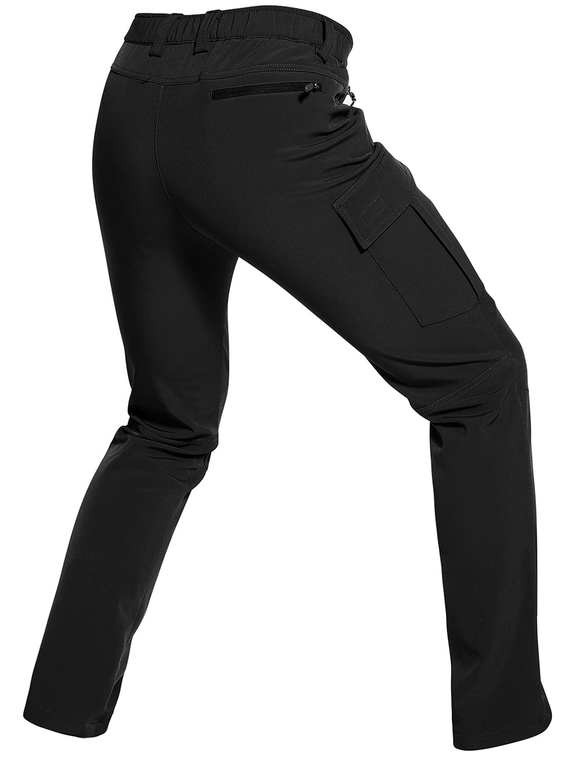 Wespornow Men's-Fleece-Lined-Hiking-Pants Water-Resistance-Snow-Ski-Pants Softshell Snowboarding Pants for Winter, Outdoor