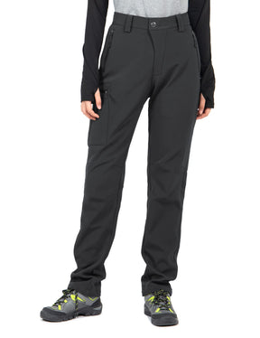 Wespornow Women's-Fleece-Lined-Hiking-Pants Snow-Ski-Pants Water-Resistance-Outdoor-Softshell-Insulated for Winter
