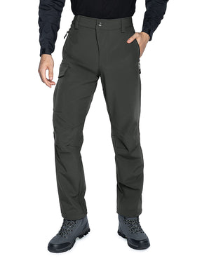 Wespornow Men's-Fleece-Lined-Hiking-Pants Water-Resistance-Snow-Ski-Pants Softshell Snowboarding Pants for Winter, Outdoor