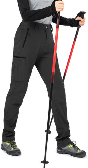 Wespornow Women's-Fleece-Lined-Hiking-Pants Snow-Ski-Pants Water-Resistance-Outdoor-Softshell-Insulated for Winter