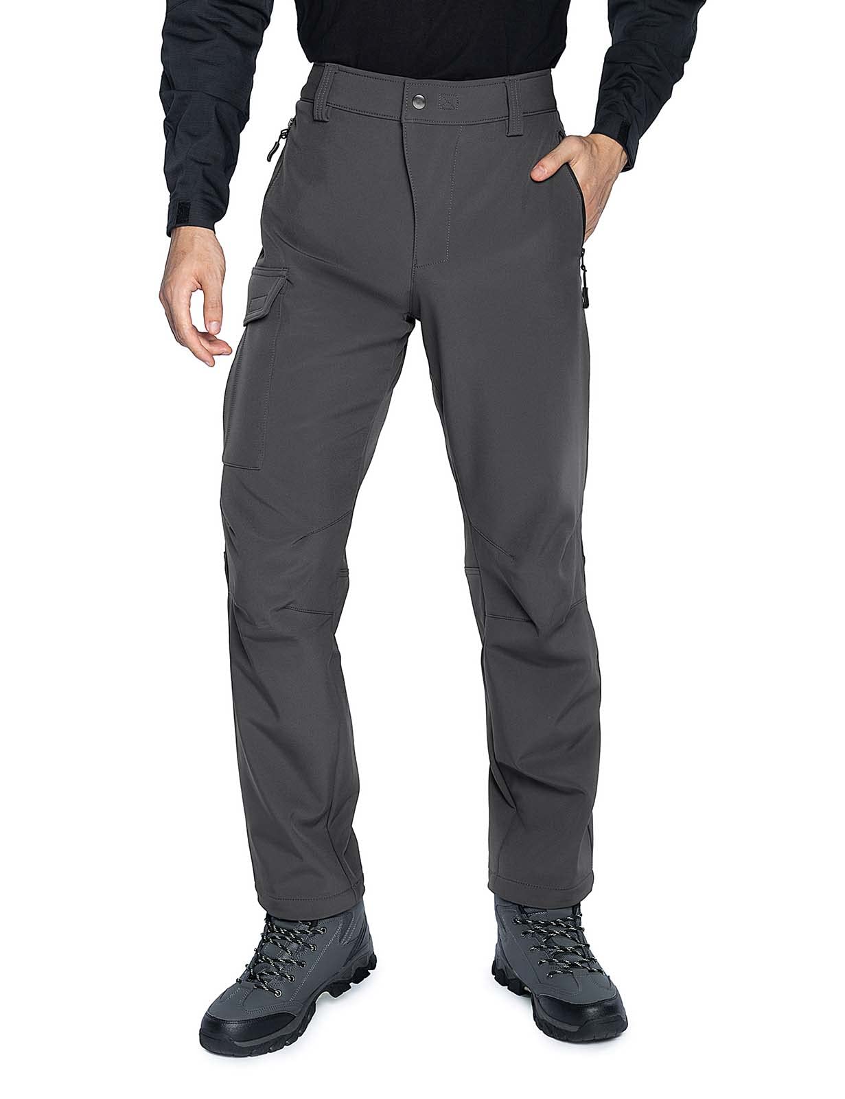 Wespornow Men's-Fleece-Lined-Hiking-Pants Water-Resistance-Snow-Ski-Pants Softshell Snowboarding Pants for Winter, Outdoor