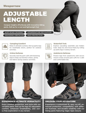 Wespornow Hiking Travel Pants for Men: Lightweight Water-Resistant Quick Dry Outdoor Pants for Fishing Camping