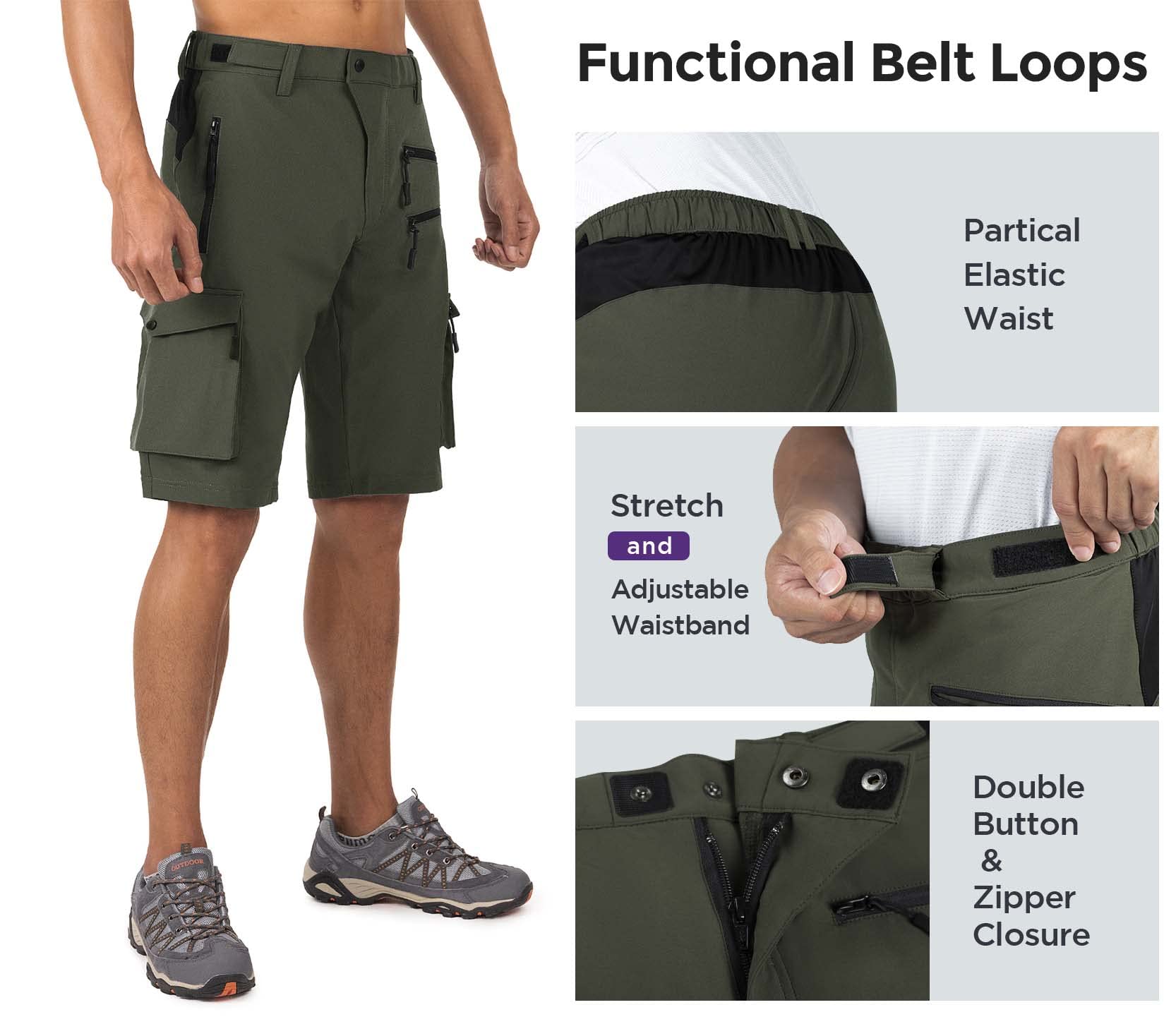 Wespornow Men's-Hiking-Shorts Tactical Shorts Lightweight-Quick-Dry-Outdoor-Cargo-Casual-Shorts for Hiking Cycling