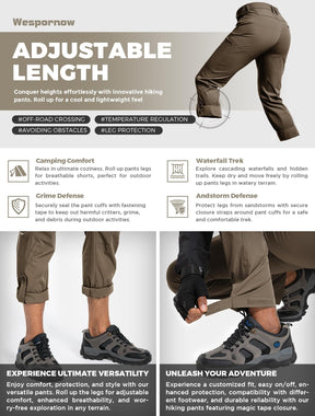 Wespornow Hiking Travel Pants for Men: Lightweight Water-Resistant Quick Dry Outdoor Pants for Fishing Camping