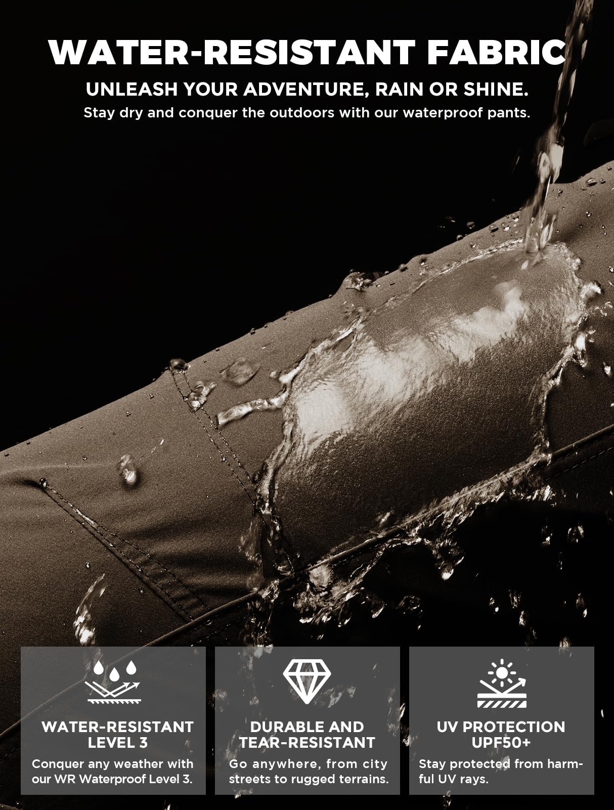 Wespornow Hiking Travel Pants for Men: Lightweight Water-Resistant Quick Dry Outdoor Pants for Fishing Camping