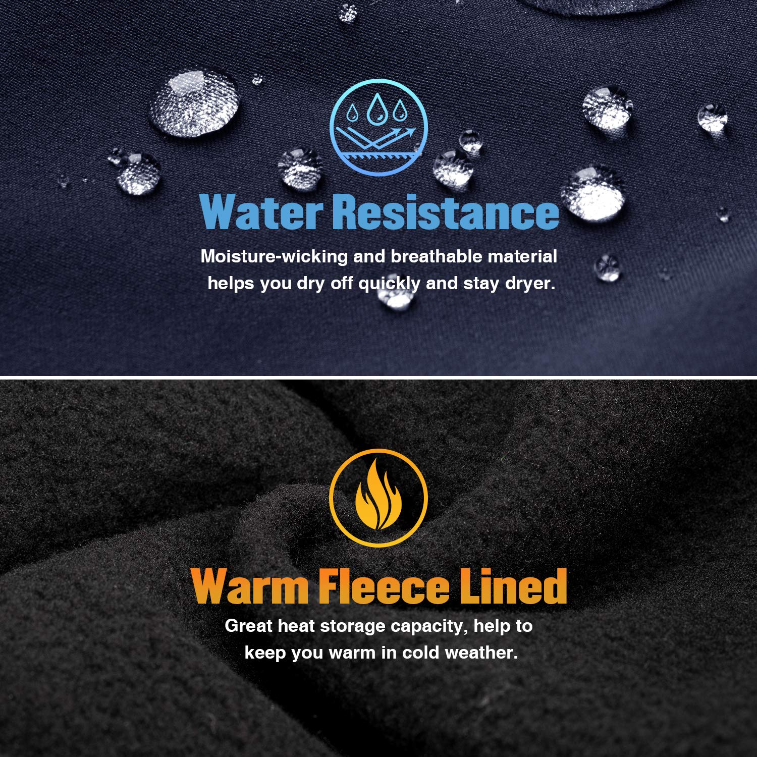 Wespornow Men's-Fleece-Lined-Hiking-Pants Water-Resistance-Snow-Ski-Pants Softshell Snowboarding Pants for Winter, Outdoor