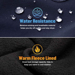 Wespornow Men's-Fleece-Lined-Hiking-Pants Water-Resistance-Snow-Ski-Pants Softshell Snowboarding Pants for Winter, Outdoor