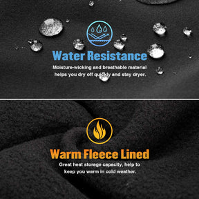 Wespornow Men's-Fleece-Lined-Hiking-Pants Water-Resistance-Snow-Ski-Pants Softshell Snowboarding Pants for Winter, Outdoor