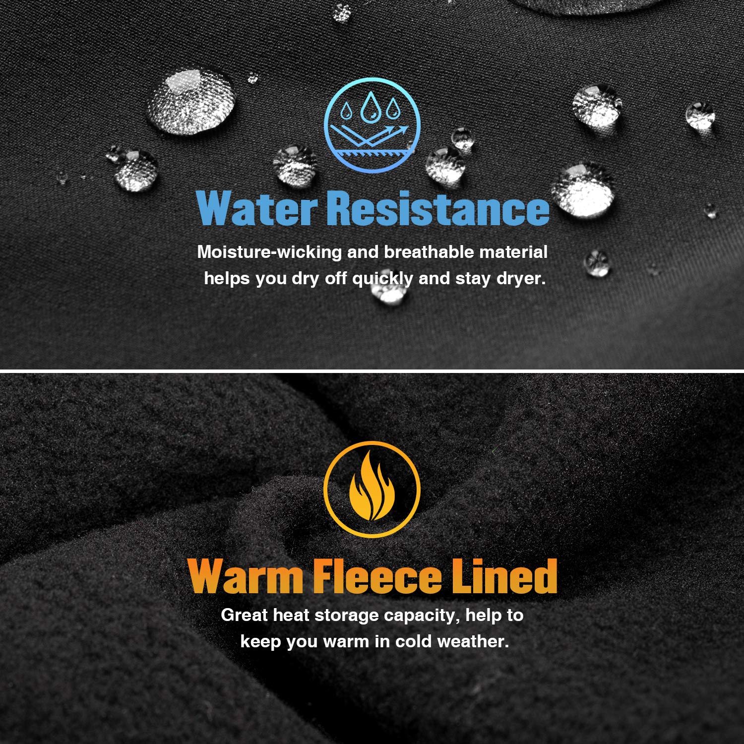 Wespornow Men's-Fleece-Lined-Hiking-Pants Water-Resistance-Snow-Ski-Pants Softshell Snowboarding Pants for Winter, Outdoor