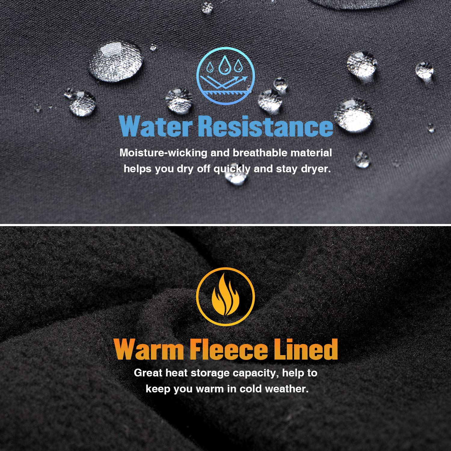 Wespornow Men's-Fleece-Lined-Hiking-Pants Water-Resistance-Snow-Ski-Pants Softshell Snowboarding Pants for Winter, Outdoor