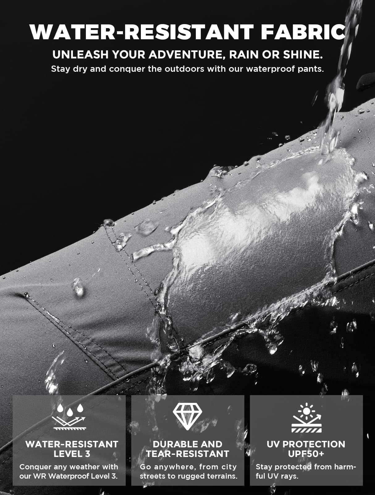 Wespornow Hiking Travel Pants for Men: Lightweight Water-Resistant Quick Dry Outdoor Pants for Fishing Camping