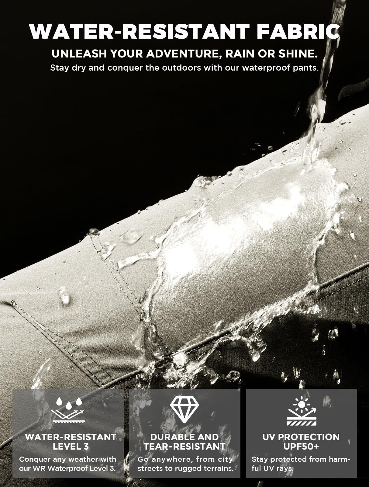 Wespornow Hiking Travel Pants for Men: Lightweight Water-Resistant Quick Dry Outdoor Pants for Fishing Camping