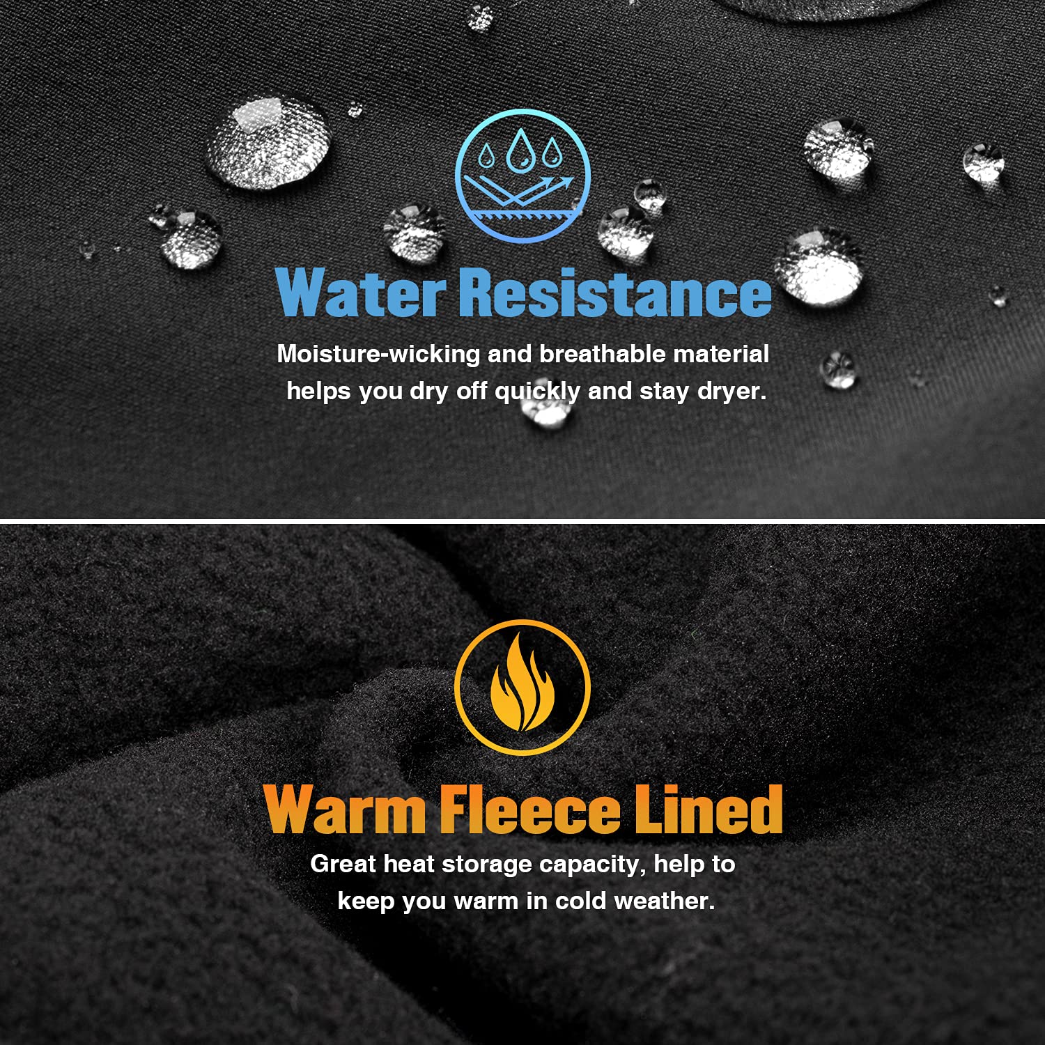 Wespornow Men's-Fleece-Lined-Hiking-Pants Water-Resistance-Snow-Ski-Pants Softshell Snowboarding Pants for Winter, Outdoor