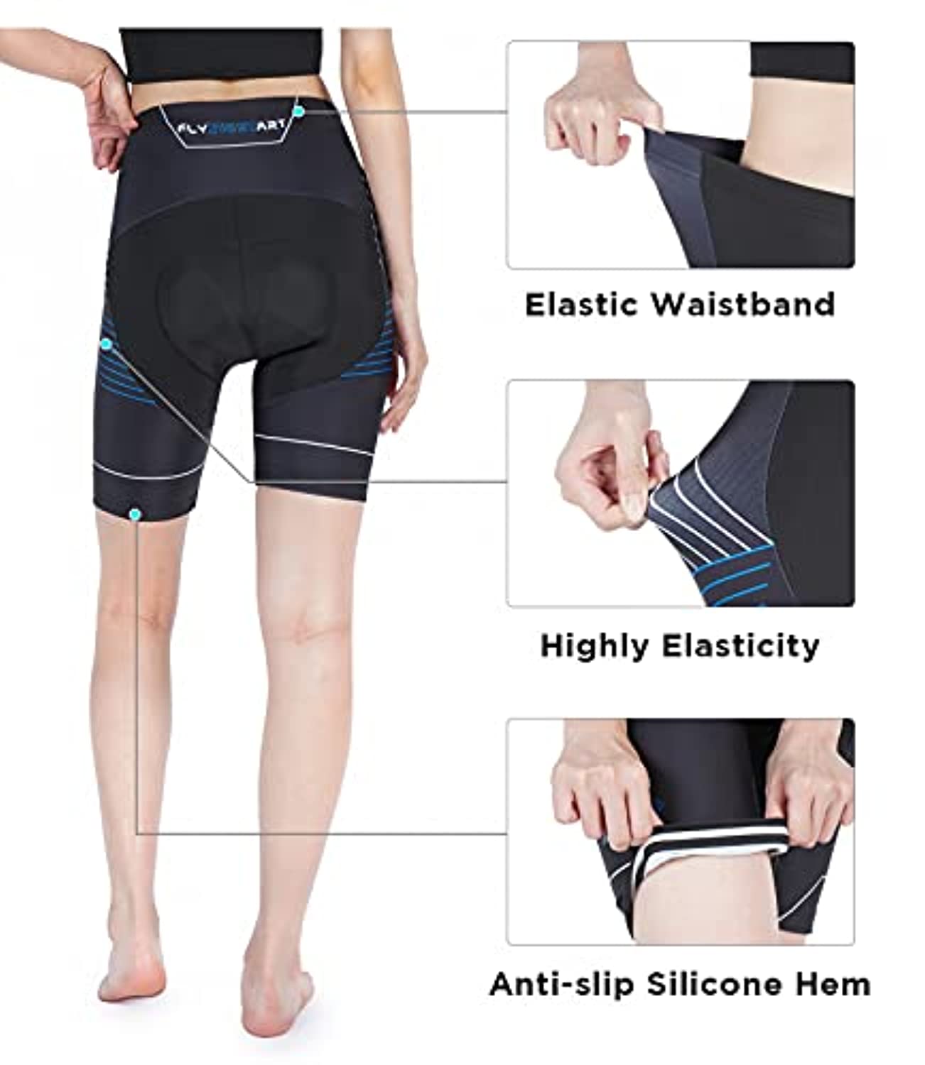 Women 3D Padded High Waist Cycling Shorts 01