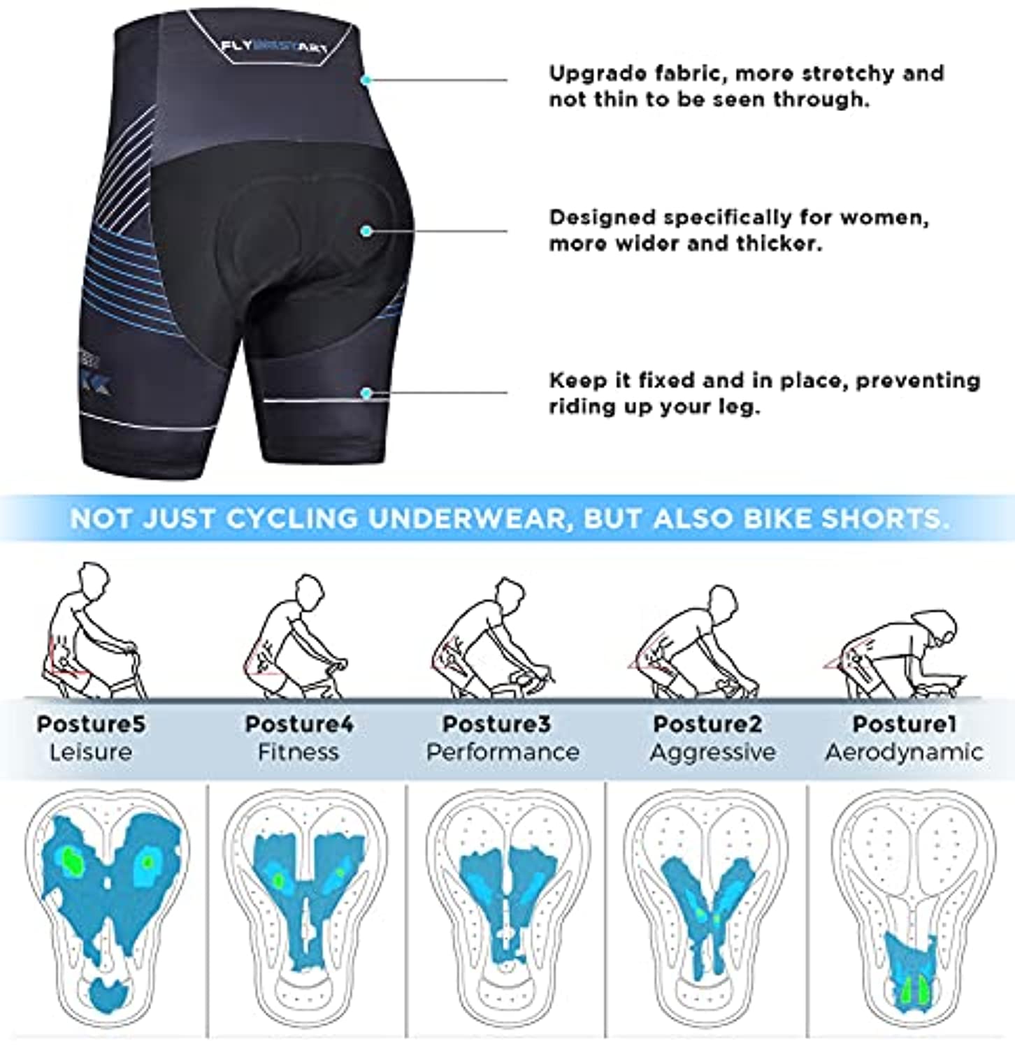 Women 3D Padded High Waist Cycling Shorts 01