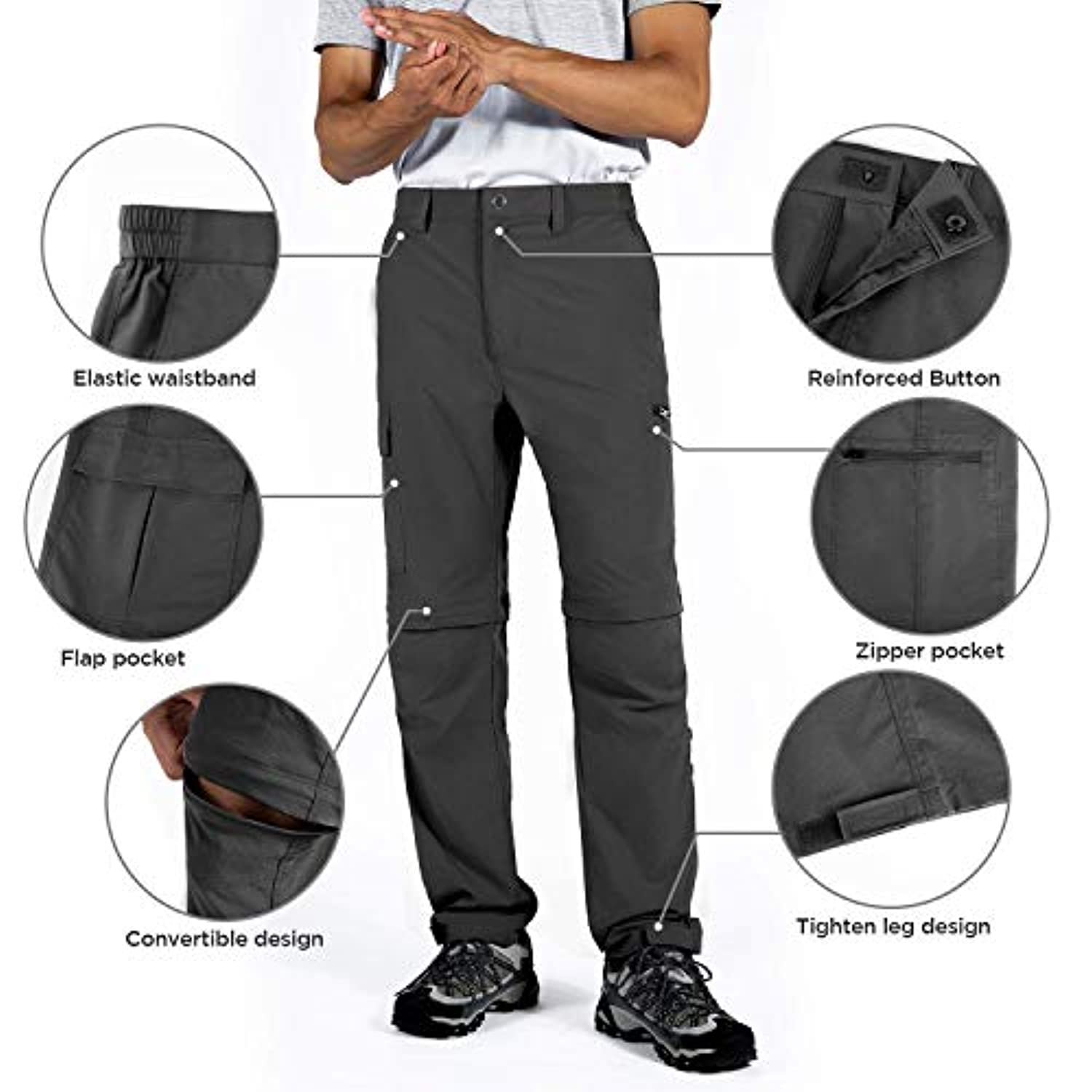 Men's Breathable Cargo Convertible Hiking Pants 15