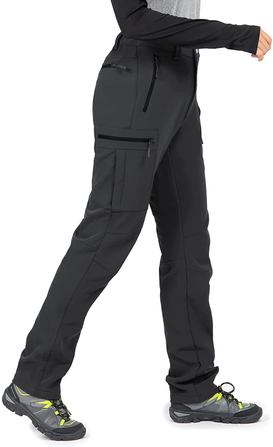 TACVASEN Women's Hiking Snow Pants Breathable Ski Pants Fleece Lined Pants  Water Resistant Soft Shell Black : : Fashion