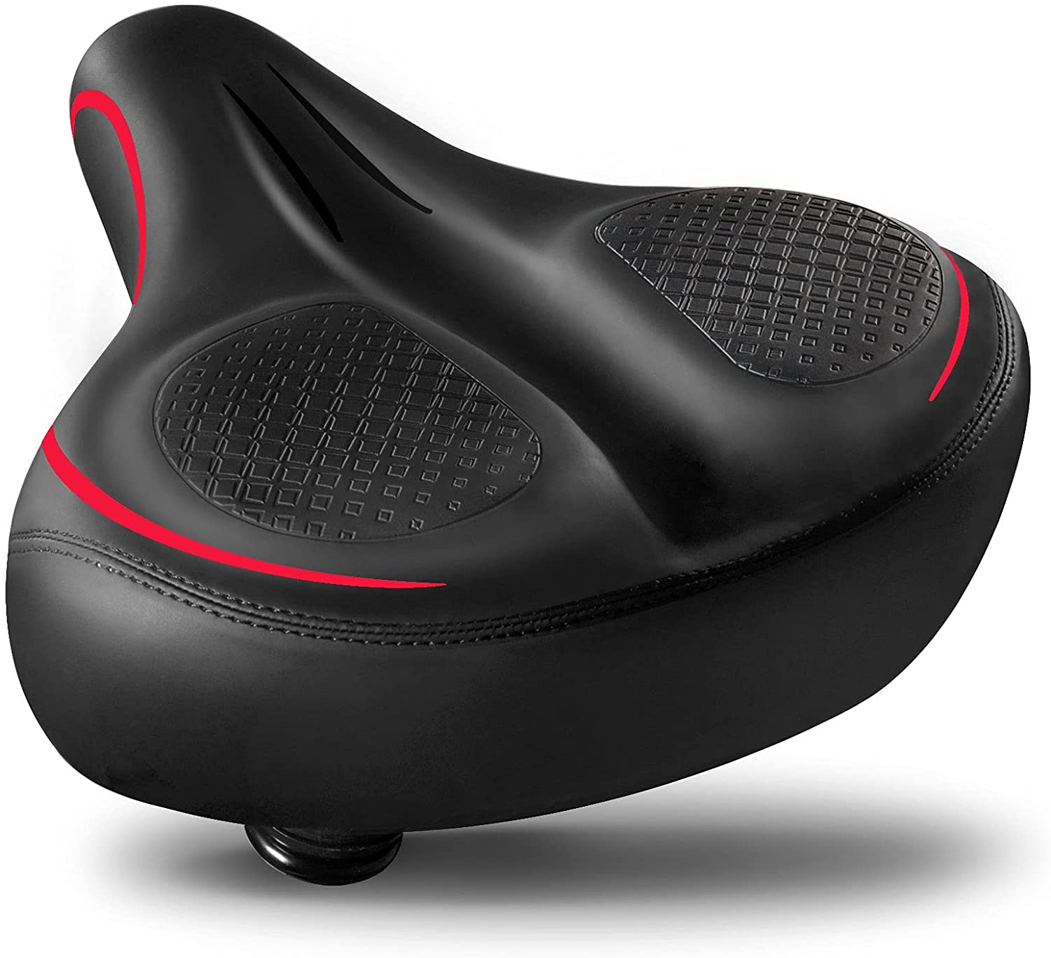 Extra Bike Seat - Oversized Bicycle Seat, Compatible with Peloton, Exercise or Road Bikes, Bike Saddle Replacement with Wide Cushion for Men & Women Comfort