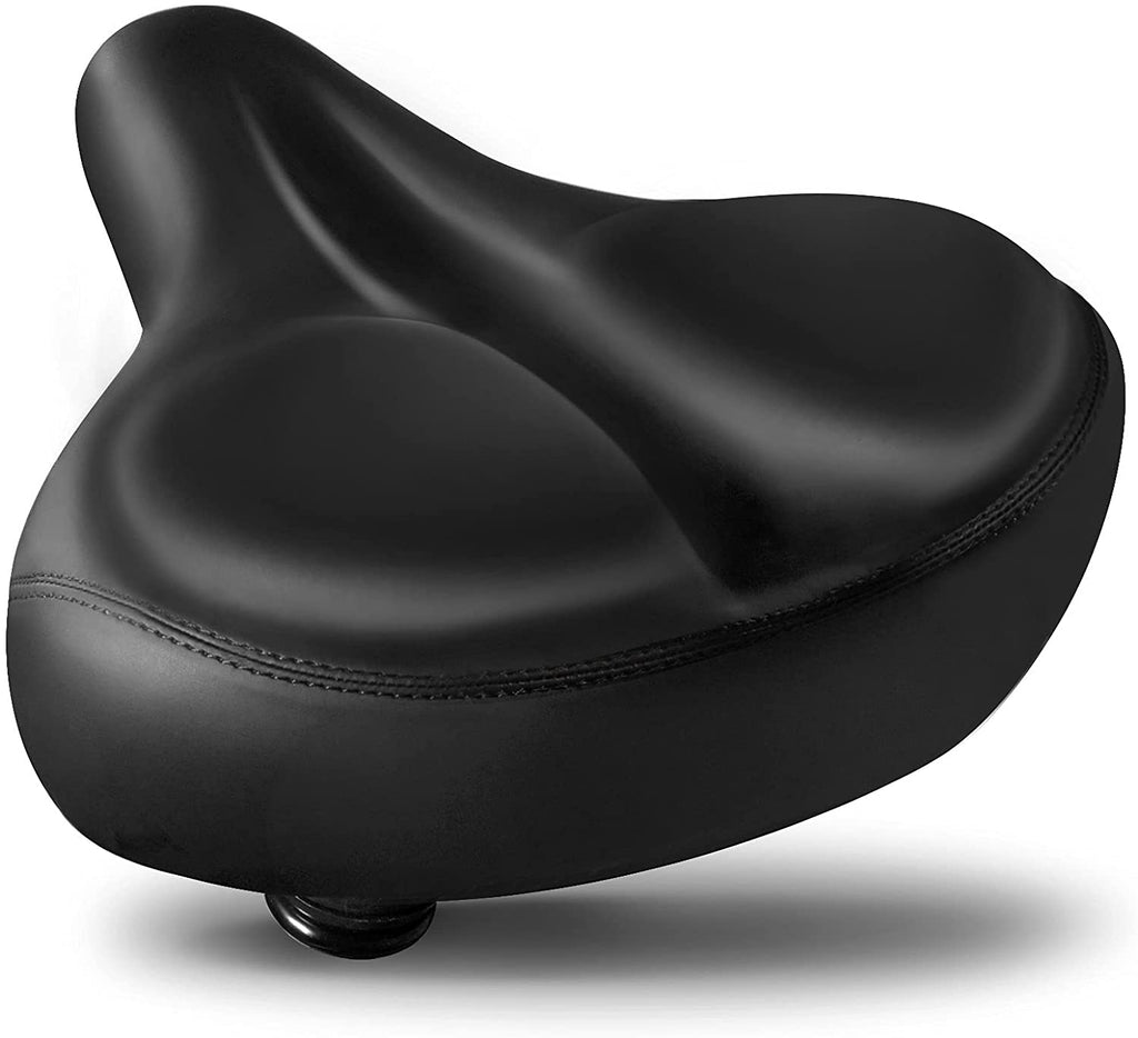 Extra Bike Seat - Oversized Bicycle Seat, Compatible with Peloton, Exercise or Road Bikes, Bike Saddle Replacement with Wide Cushion for Men & Women Comfort