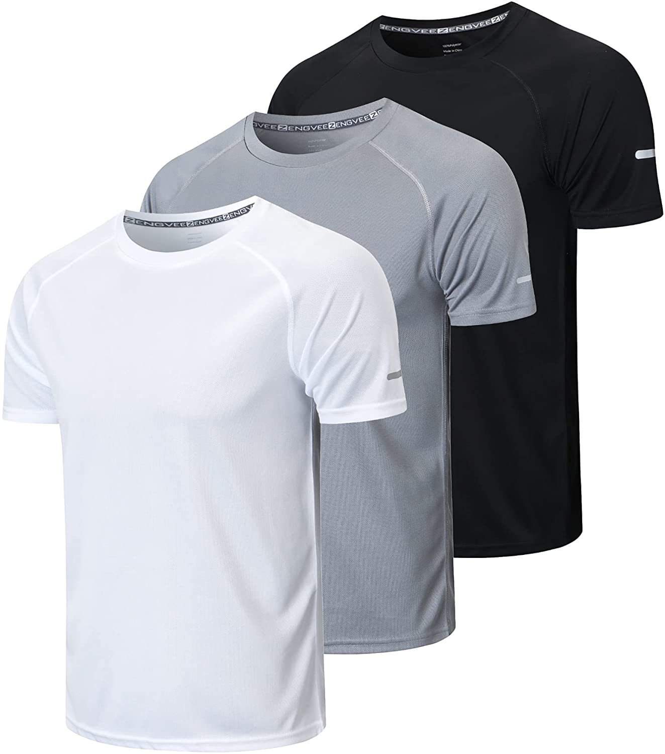 Men's 3 Pack Workout Dry Fit Shirts