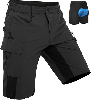 Men's Lightweight Padded Quick-Dry Shorts 013 Black