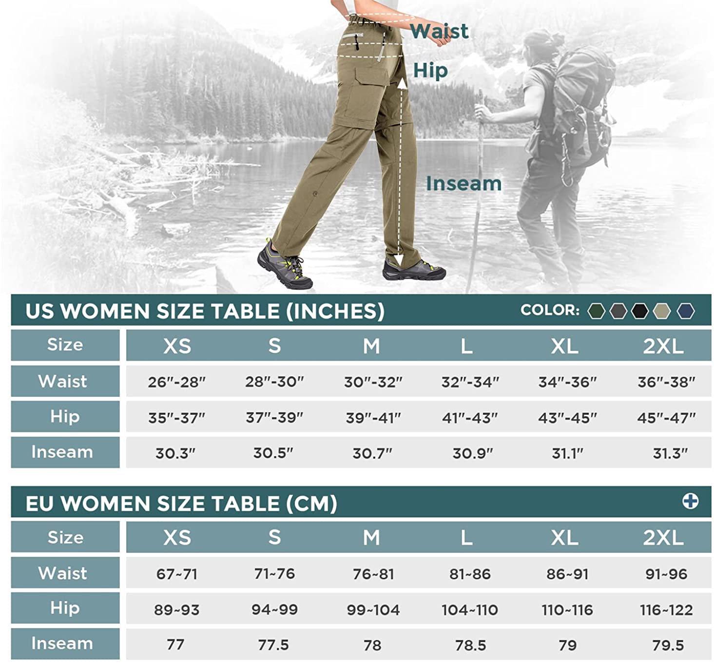 Wespornow Men's-Convertible-Hiking-Pants Quick Dry Lightweight Zip Off Breathable Cargo Pants for Outdoor, Fishing, Safari