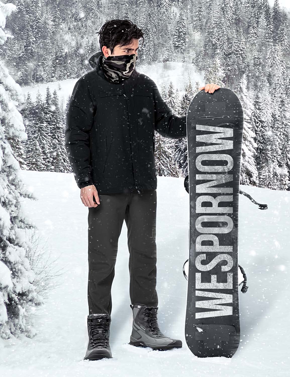 Wespornow Women's-Fleece-Lined-Hiking-Pants Snow-Ski-Pants  Water-Resistance-Outd