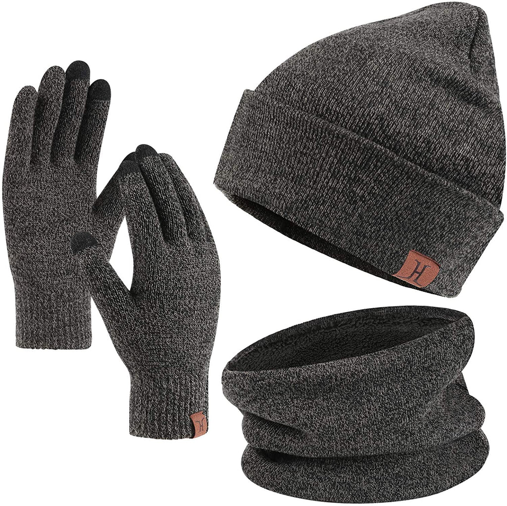 Warm Knit Winter Beanie Hat Scarf Set 02