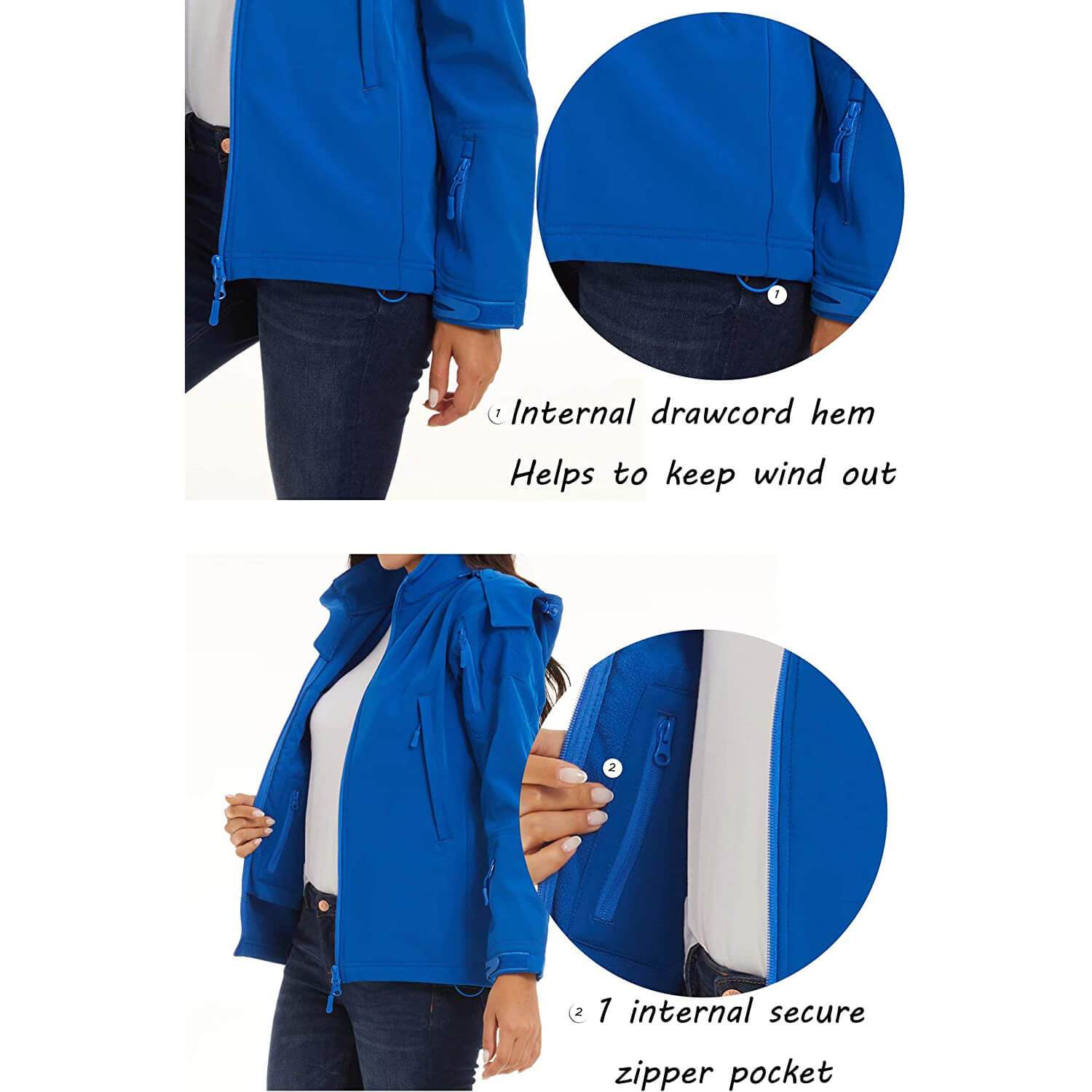 Women's Winter Hooded 6 Pockets Jacket