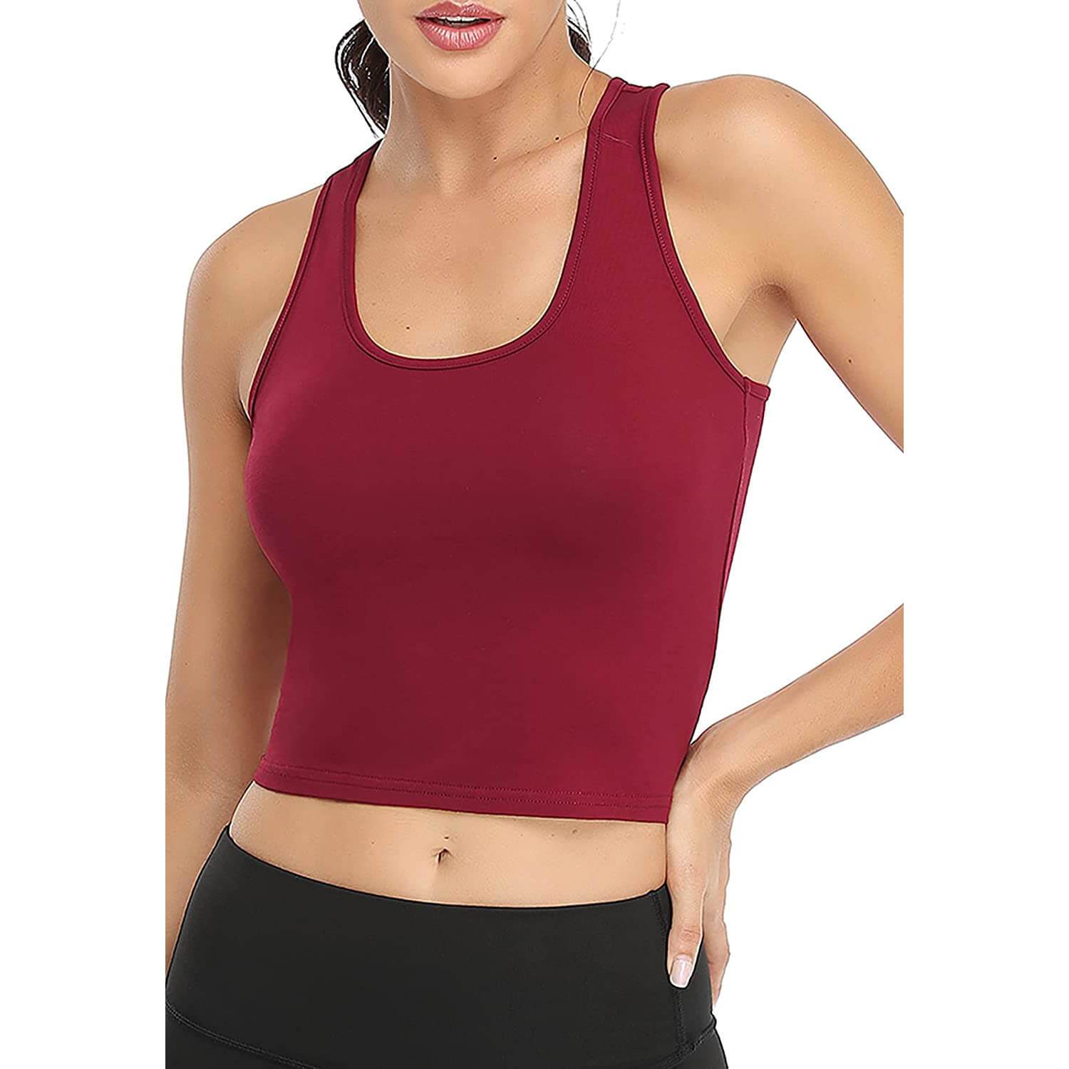 Women's Sports Crop Tank Tops Sleeveless Shirt